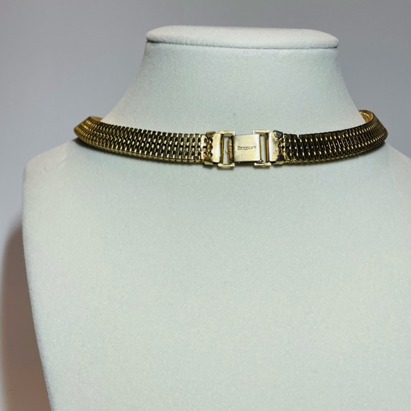 Brookcraft Jewelry Mesh Choker Puffy Starburst inlaid Rhinestones Station Beads - Picture 9 of 9